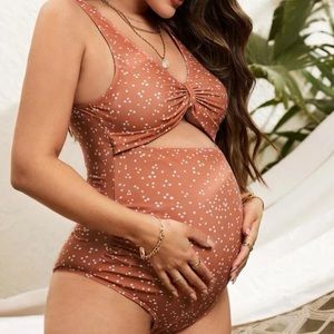 Polka Dot One Piece Maternity Swimsuit